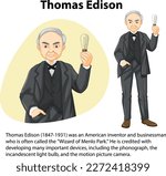 Informative biography of  Thomas Edison illustration
