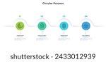 Informative circular process infographic chart for digital technology demonstration. Privacy online infochart with thin line icons. Instructional graphics with 4 steps sequence design for web pages