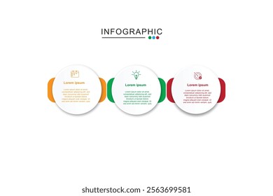 Informative circular process infographic chart for business startup demonstration. Privacy online info chart with thin line icons. Instructional graphics