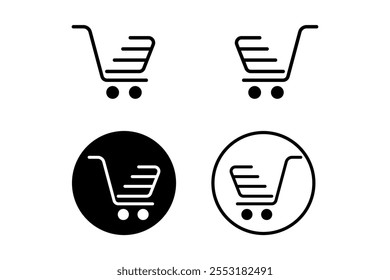 Diseños creativos informativos de los iconos planos del Carrito de compras para los listados claros del Producto, Carrito de compras, iconos planos, listados del producto, iconos del comercio electrónico, compras en línea