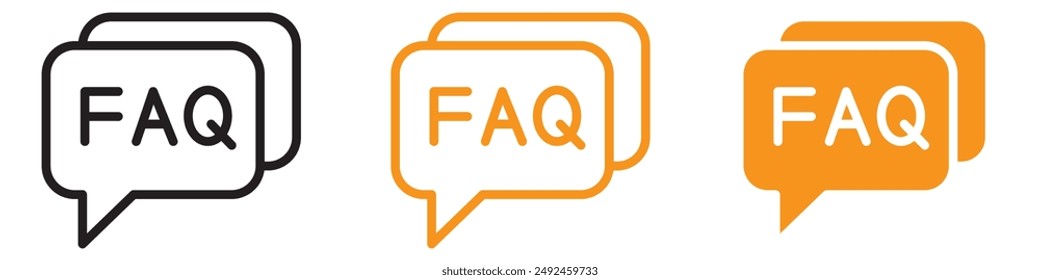 Informative FAQ Icon for Help and Support Sections Ideal for Representing Frequently Asked Questions in Customer Service Graphics