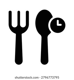 Informative glyph icon representing fasting concept for healthy lifestyle management.