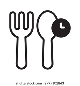 Informative glyph icon representing fasting concept for healthy lifestyle management.