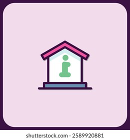 Informative House Icon Design in Pastel Hues