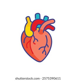 Informative Icon of Heart Anatomy for Education