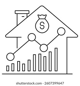 An informative icon highlighting the ongoing rise in rental costs across housing markets. It represents the financial challenges renters face, emphasizing the importance of budgeting, market awareness