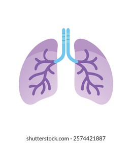 Informative Icon of Lung Anatomy for Education