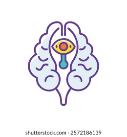 Informative Icon of Pineal Gland Anatomy