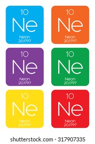 An Informative Illustration of the Periodic Element - Neon