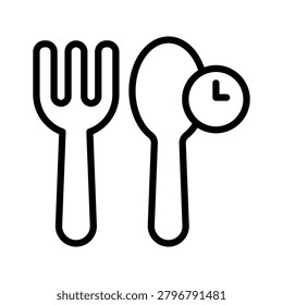 Informative line icon representing fasting concept for healthy lifestyle management.