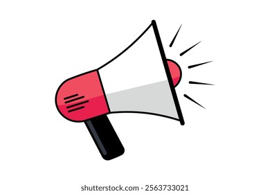 Informative Loudspeaker Megaphone Vector Icon for Public Announcements, Loudspeaker icon, Megaphone sign, Announcement symbol, Communication device, Megaphone vector, Sound, Announcement