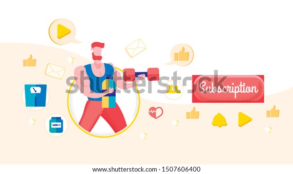 Informative Poster Sports News Subscription Flat Stock