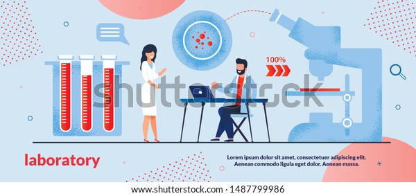 Informative Poster Written Laboratory Flat Set Stock Vector (Royalty ...