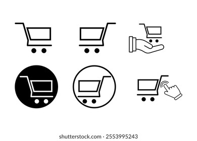 Informative supermarket cart icons set for community guides, Playful and functional supermarket cart icons set for business websites, cart, shopping, supermarket, icons, groceries, retail, purchase