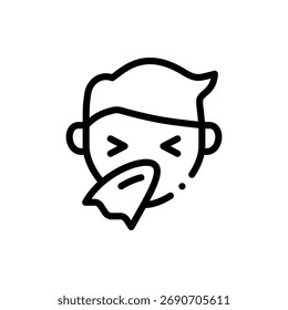 Informative vector illustration of sneezing symptoms, perfect for medical, health, and awareness graphics