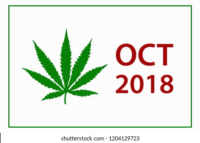 Informative vector image about legalisation date in Canada