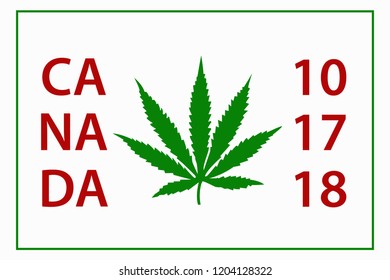 Informative vector image about legalization date in Canada