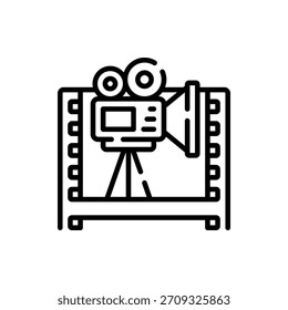Informative vector symbol for documentary genre, ideal for film, education, and real-life story designs