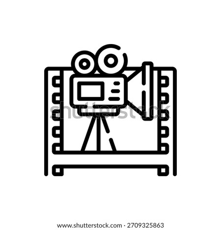 Informative vector symbol for documentary genre, ideal for film, education, and real-life story designs