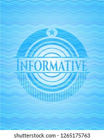 Informative water wave concept emblem background.