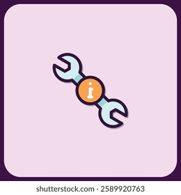 Informative Wrench Icon: Technical Support and Guidance