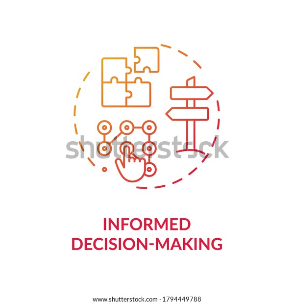 Informed Decision Making Red Gradient Concept Stock Vector (Royalty ...