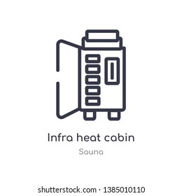 infra heat cabin outline icon. isolated line vector illustration from sauna collection. editable thin stroke infra heat cabin icon on white background