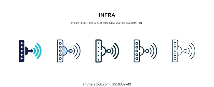 infra icon in different style and thickness vector illustration. Two colored and black infra vector icons in filled, outline, line, stroke style can be used for web, mobile, UI