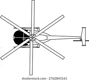Infra Red Special Operations US Army MH-6 Little Bird MD Helicopter Vector Top View