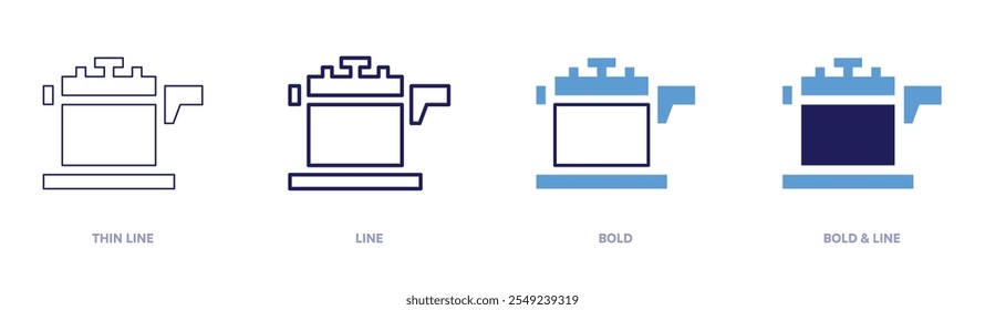 Infrared cooker icon in 4 different styles. Thin Line, Line, Bold, and Bold Line. Duotone style. Editable stroke.