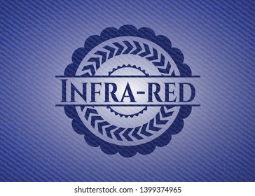Infra-red emblem with jean texture. Vector Illustration. Detailed.