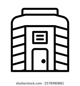 Infrared heat cabin icon Black and white logo