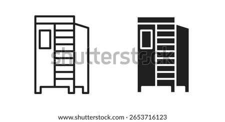 Infrared heat cabin icon design element. Editable stroke. Vector