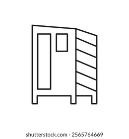 Infrared heat cabin icon line art vector