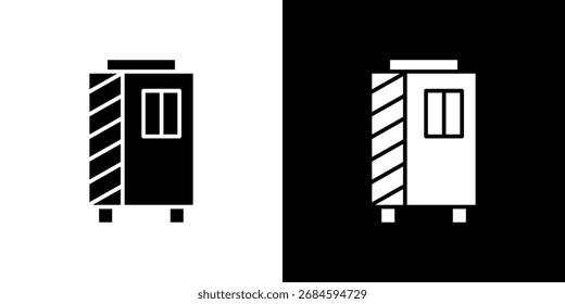 Infrared heat cabin icon, Vector graphics in filled style