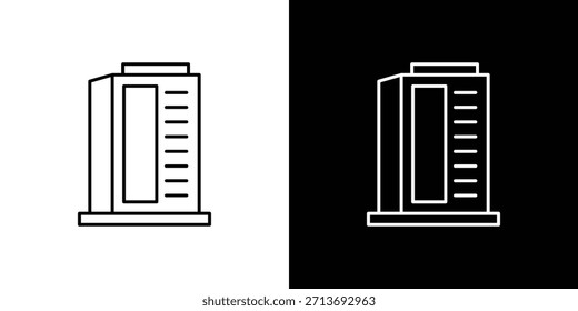 Infrared heat cabin icon vector logo outline. thin line symbols
