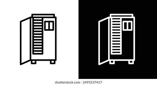 Infrared heat cabin line icon vector illustration set.