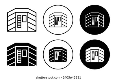 Infrared heat cabin vector icon sign. steam sauna heater room or booth outline symbol mark