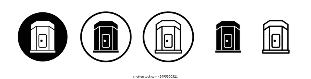 Infrared heat cabin vector icon set in black and white color.
