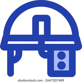 infrared helmet icon blue style design