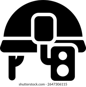 infrared helmet icon glyph style design