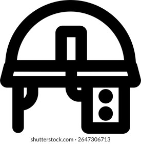 infrared helmet icon outlined style design