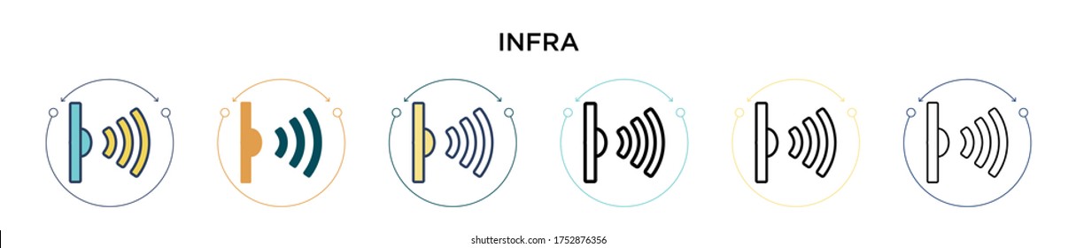 Infrared icon in filled, thin line, outline and stroke style. Vector illustration of two colored and black infrared vector icons designs can be used for mobile, ui, web