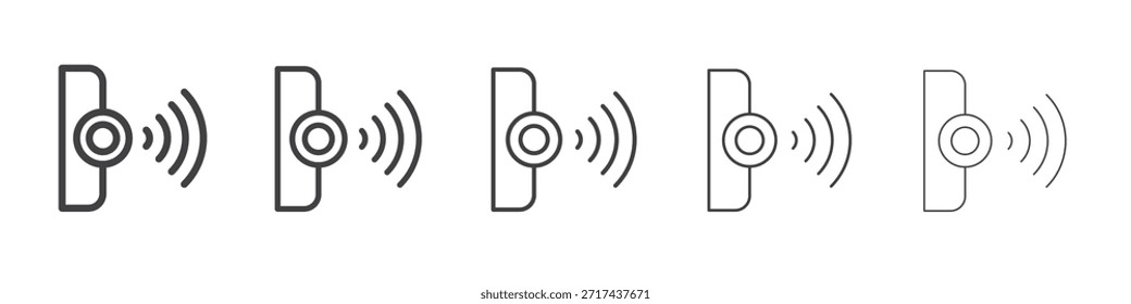 Icono infrarrojo en el concepto de trazos lineales
