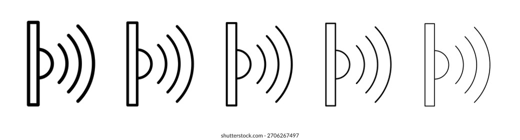 Colección de Vector de Web de icono infrarrojo en trazos negros