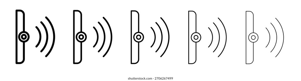 Infrared icon web Vector collection in black strokes