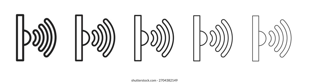 Icono infrarrojoConjunto de trazos lineales negros y delgados