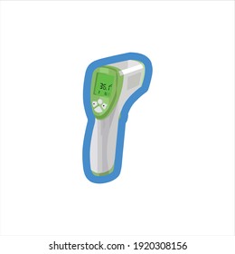 infrared laser body temperature detector sensor vector digital design graphic 2d hd illustration