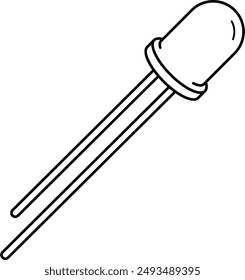 Infrared LED. Vector outline icon.
