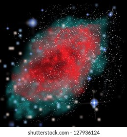 Infrared light of nebula in outer space, fantasy by computer graphic.